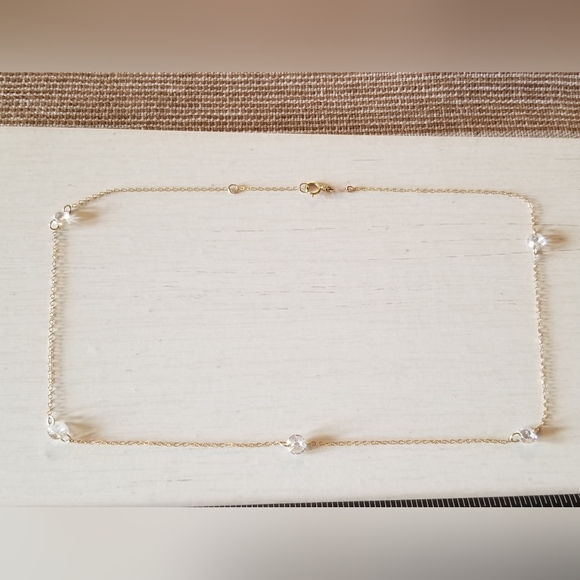 Stampd Jewelry - 10K Gold CZ Stationary Necklace